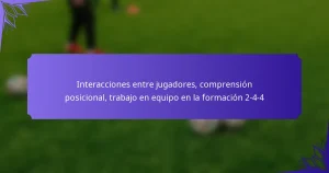 Interacciones entre jugadores, comprensión posicional, trabajo en equipo en la formación 2-4-4